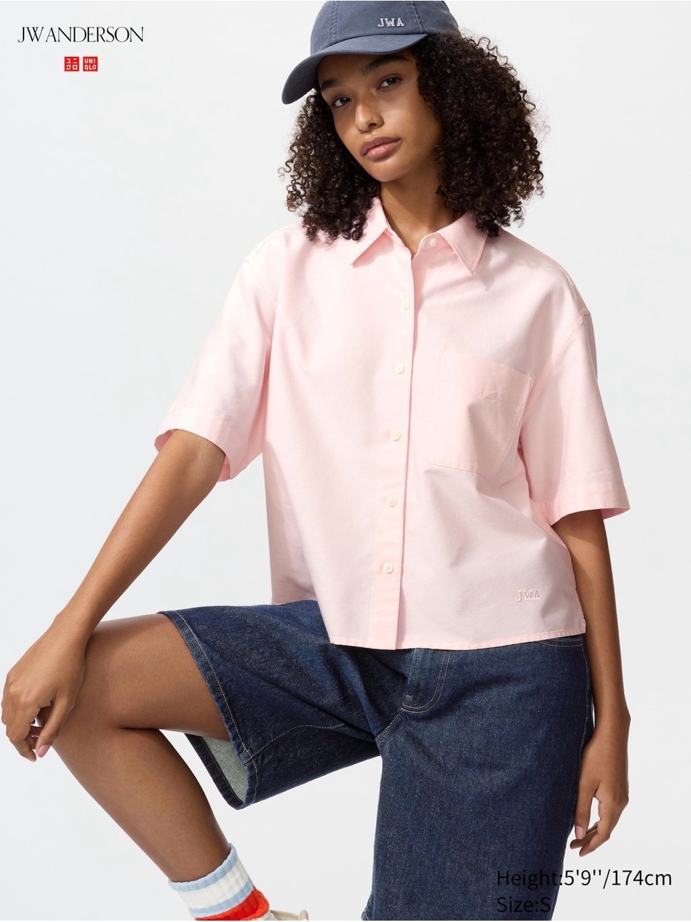 Uniqlo JW Anderson Oxford Boxy Shirt XXL Pink Cotton Blend
